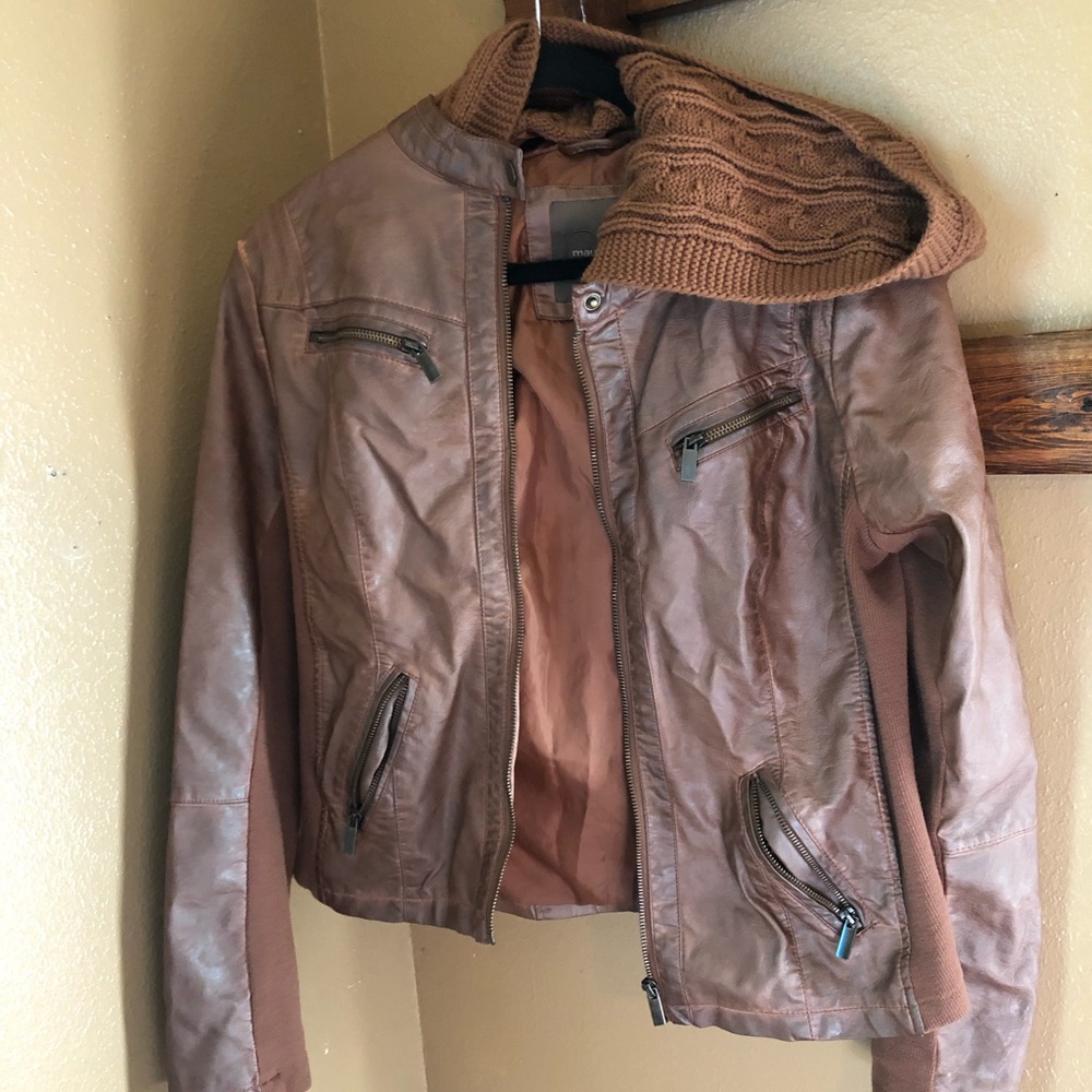 Brown leather jacket